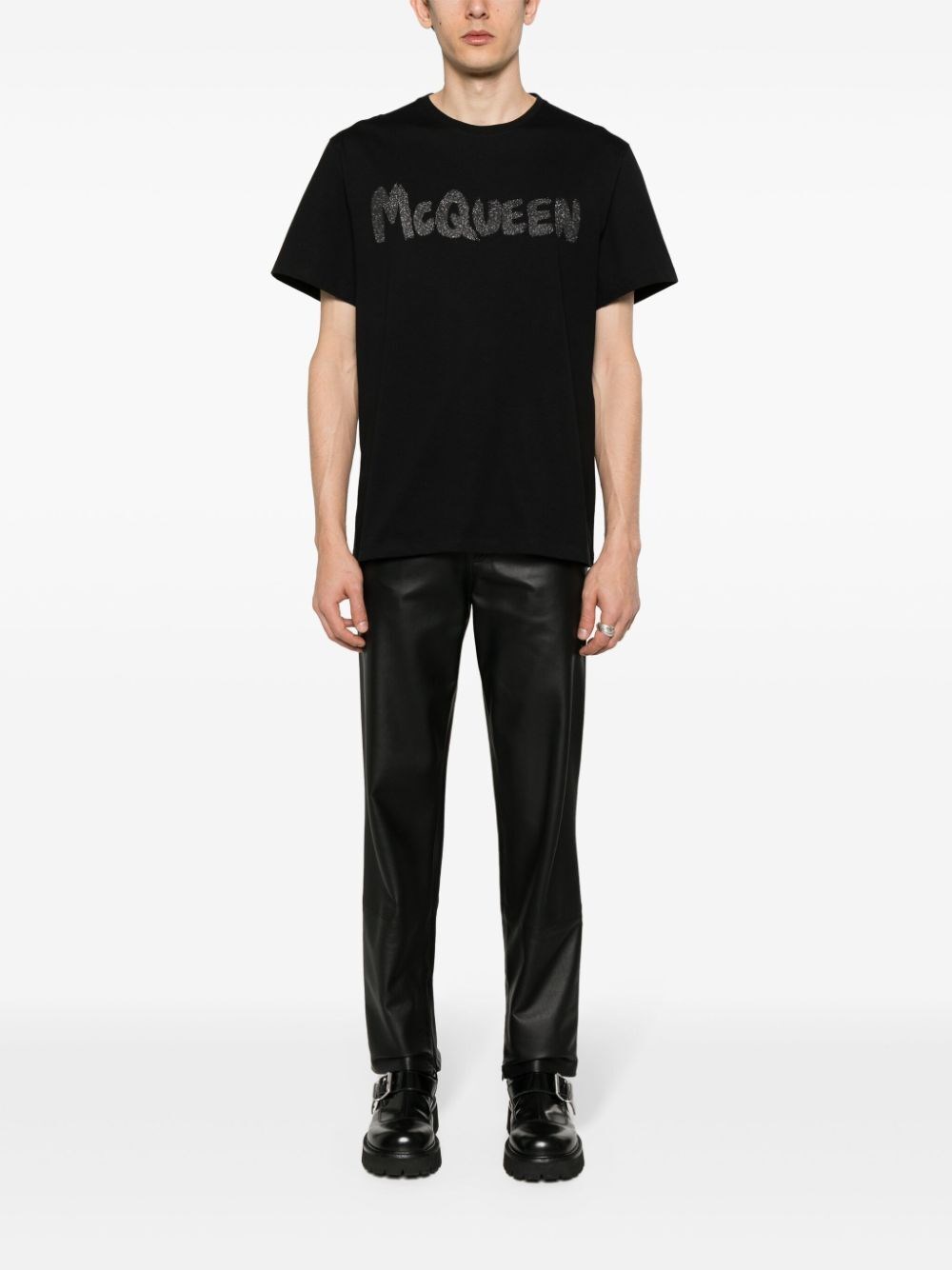 Alexander mcqueen `Graffiti` Print T-Shirt In Linea