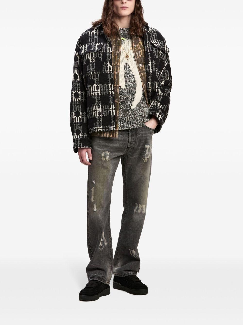 Palm angels `BW Logo Patch` 5-Pocket Jeans Spedizione Gratuita