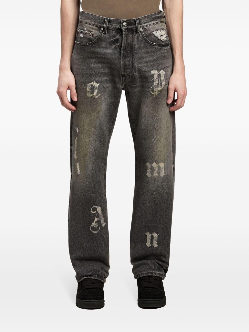 Palm angels `BW Logo Patch` 5-Pocket Jeans Spedizione Gratuita