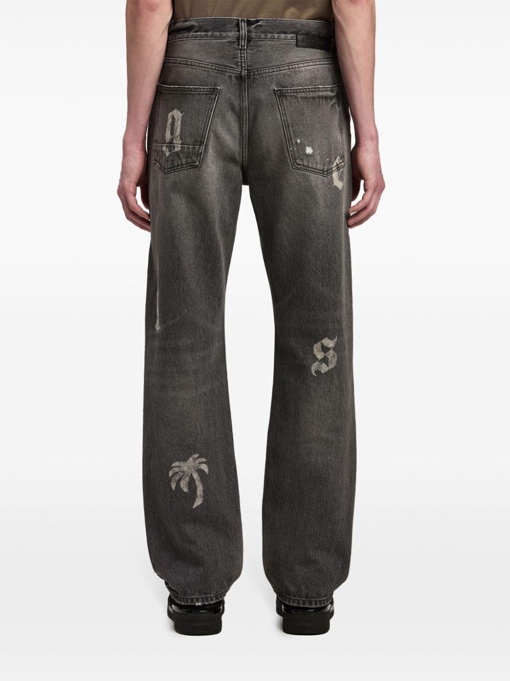 Palm angels `BW Logo Patch` 5-Pocket Jeans Spedizione Gratuita