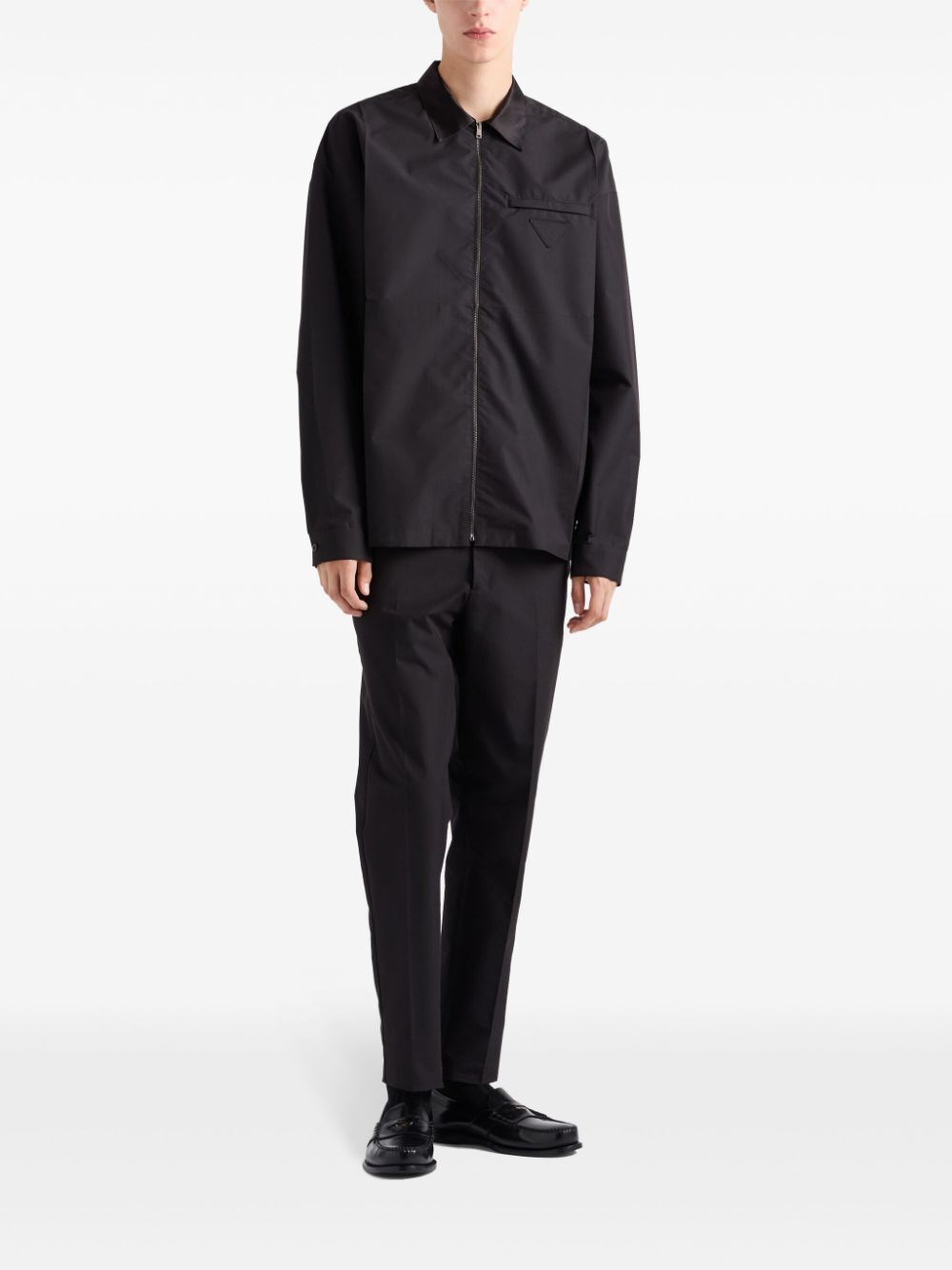 Prada Technical Cotton Shirt Negozi Online