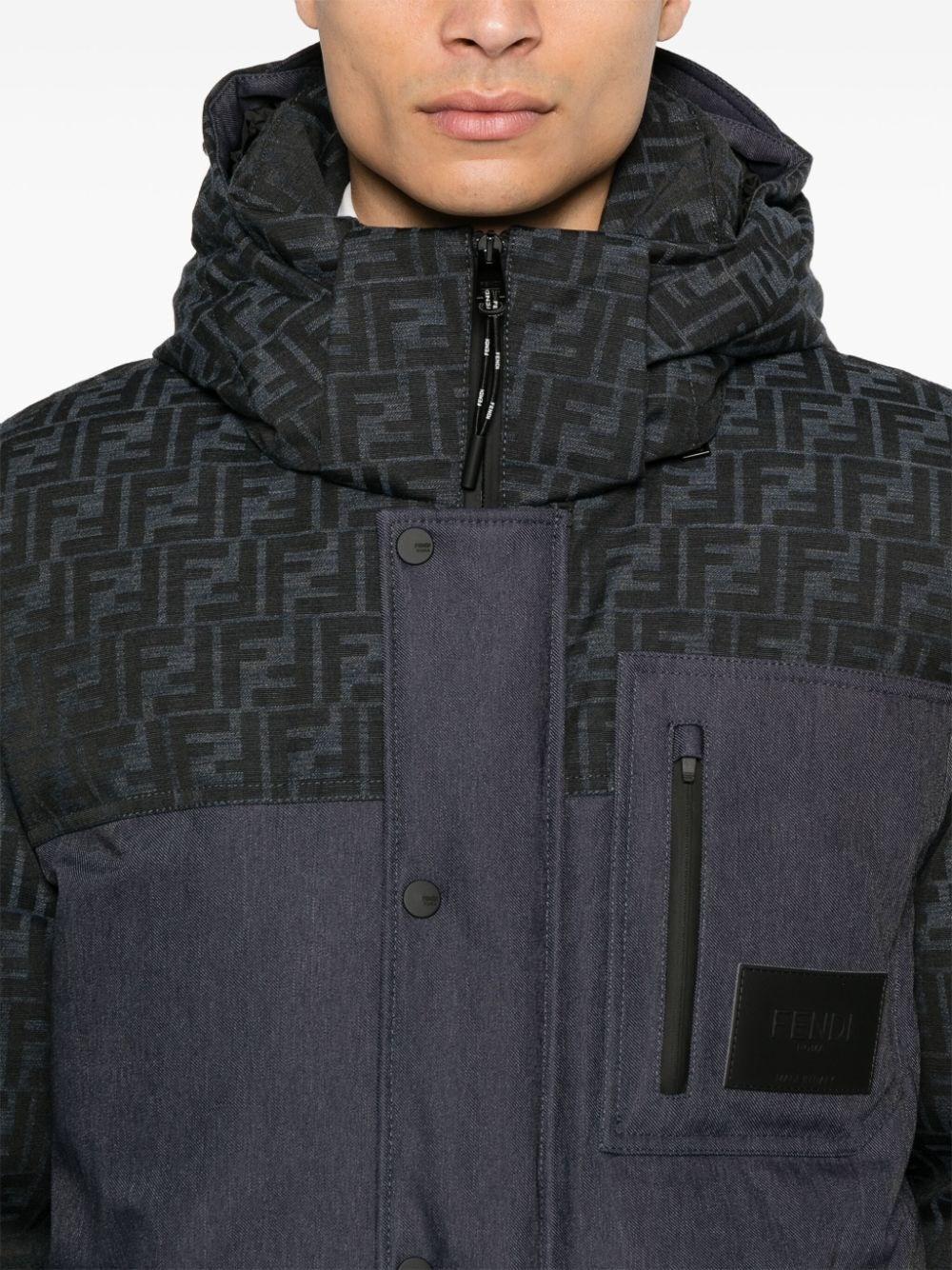 Fendi `FF Denim Tech` Padded Jacket Consegna Veloce