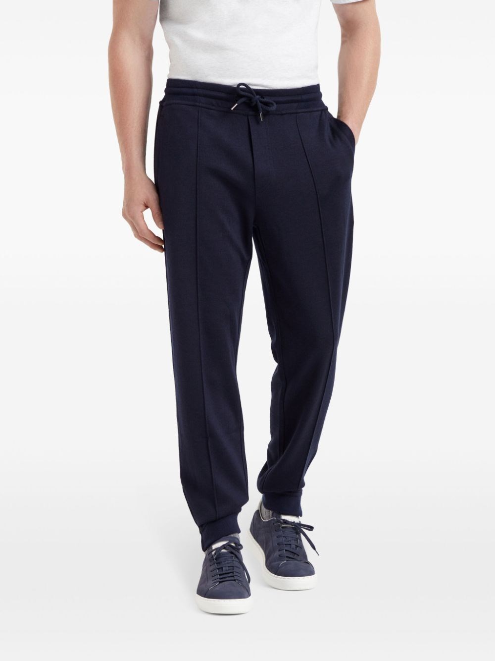 Brunello cucinelli Pants With Crête Detail And Elasticated Zipper Cuffs Saldi Di Fabbrica