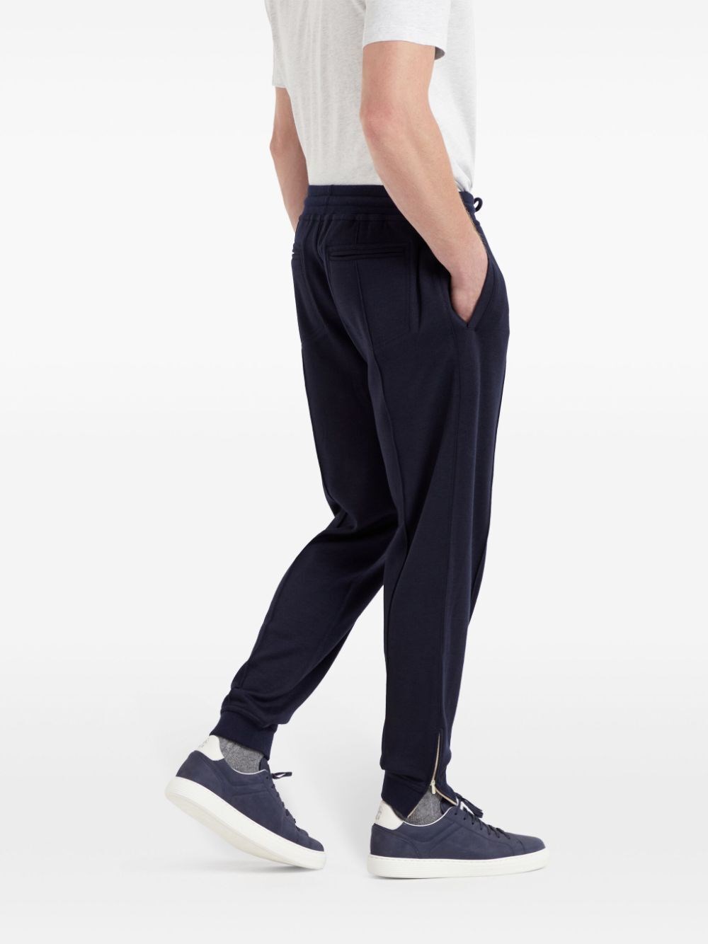 Brunello cucinelli Pants With Crête Detail And Elasticated Zipper Cuffs Saldi Di Fabbrica