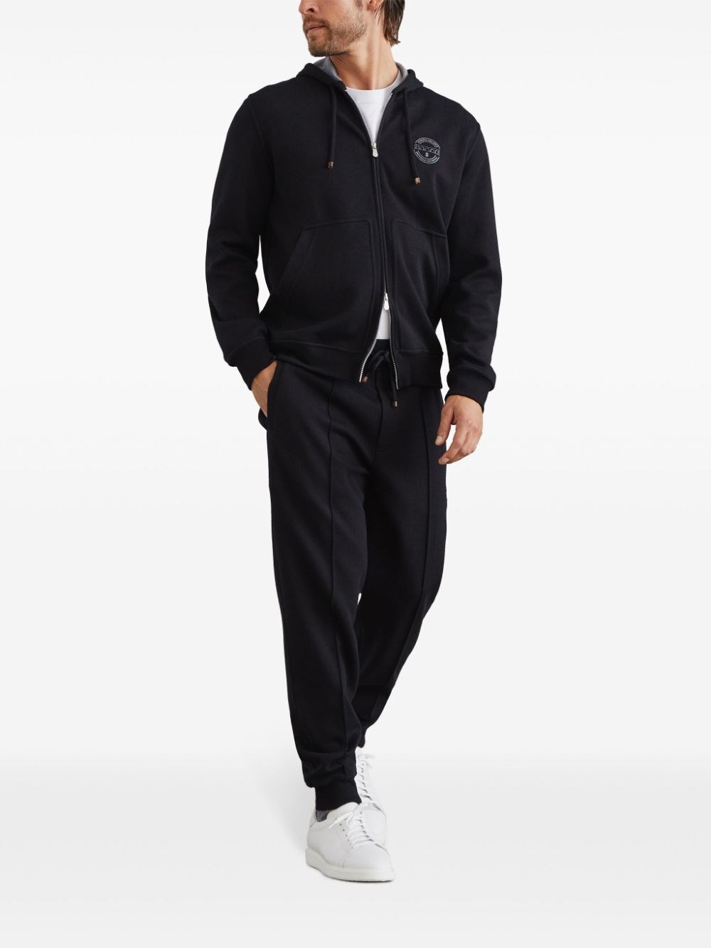 Brunello cucinelli Hooded Sweatshirt With Zipper And Print Negozio