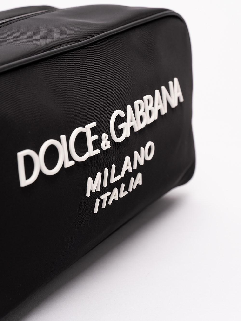 Dolce & gabbana Toiletry Bag With Rubberized Logo Promozione Limitata