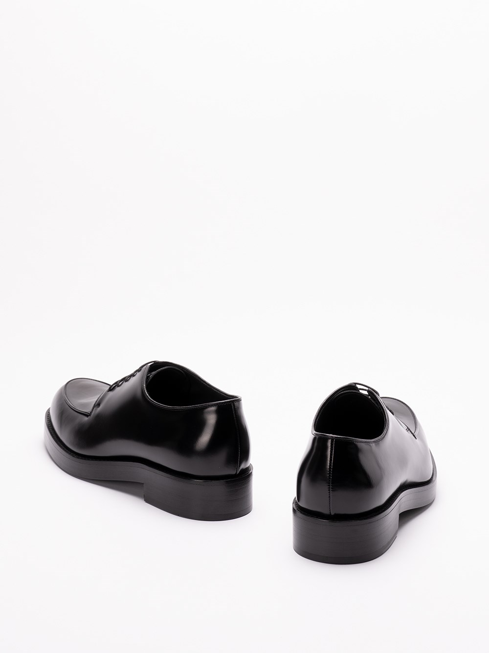 Prada Brushed Leather Derby Shoes In Vendita