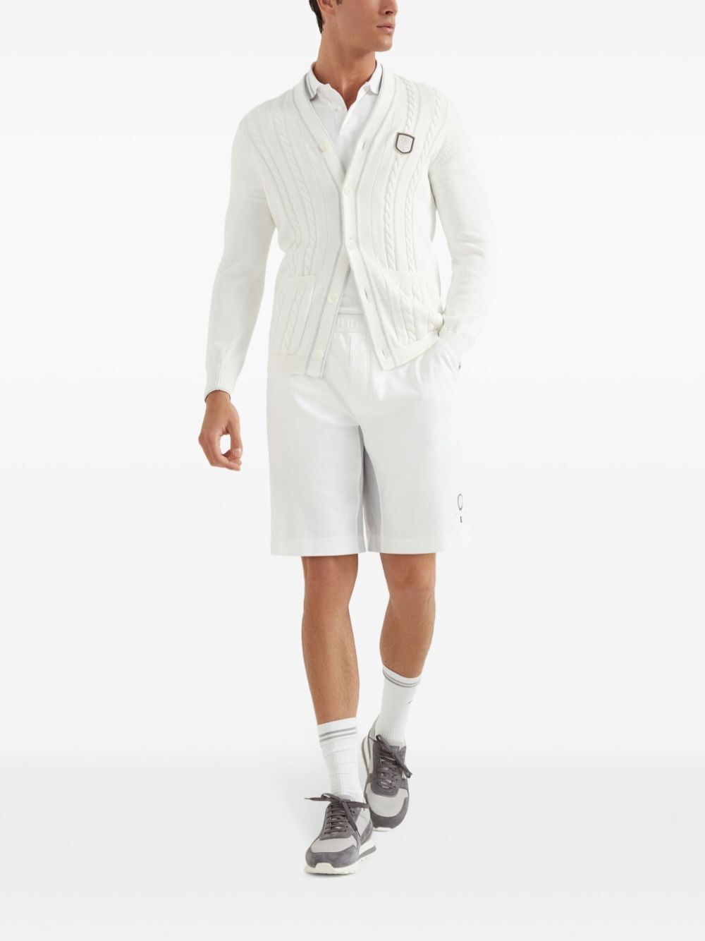 Brunello cucinelli Knit Cardigan With Tennis Badge Prezzo Ridotto