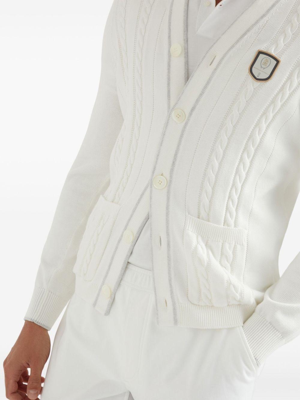 Brunello cucinelli Knit Cardigan With Tennis Badge Prezzo Ridotto