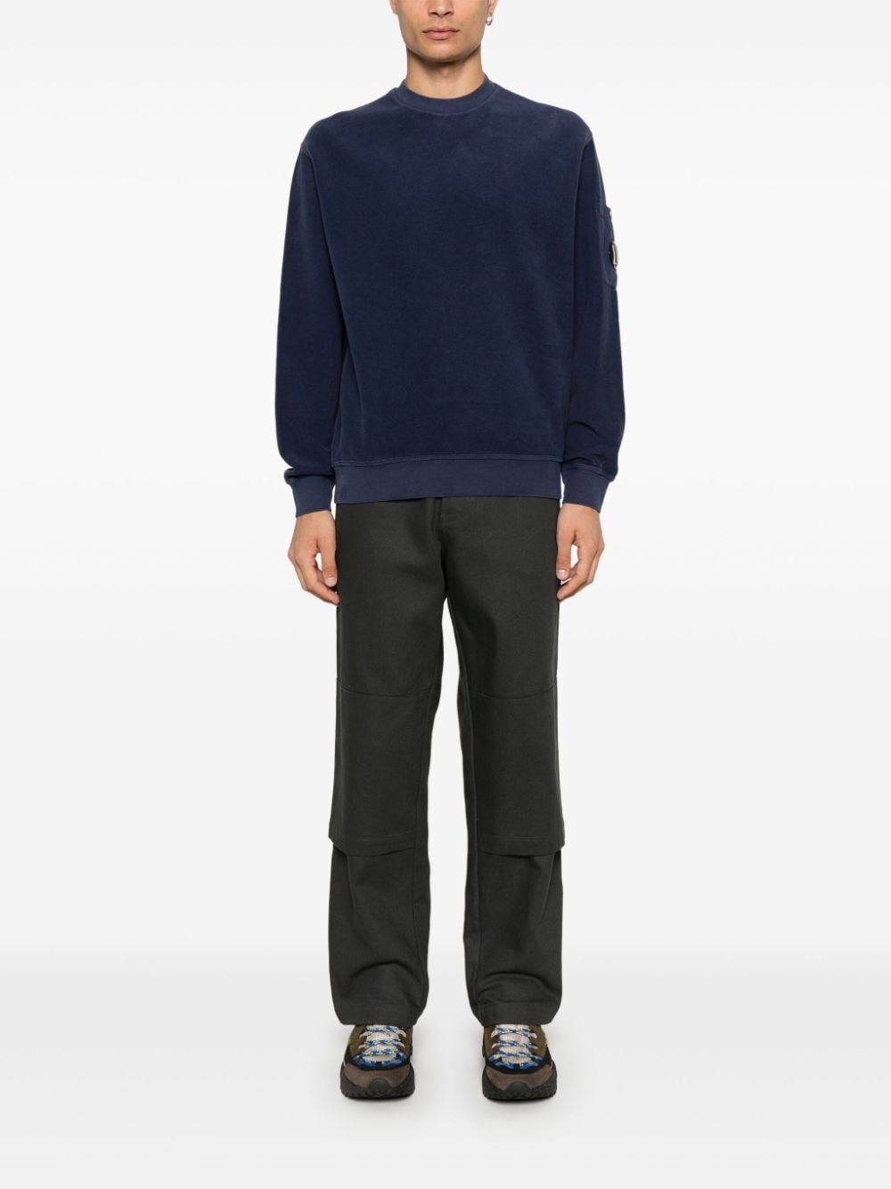 C.p. company `Brushed Emerized Diagonal Fleece` Crew-Neck Sweatshirt Offerte stagionali