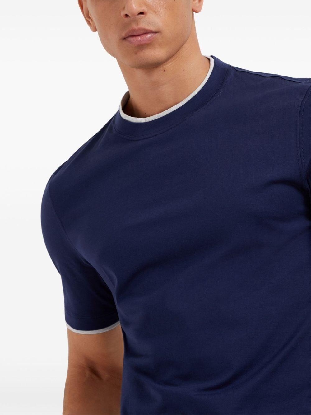 Brunello cucinelli Crew-Neck T-Shirt With Faux-Layering Economico