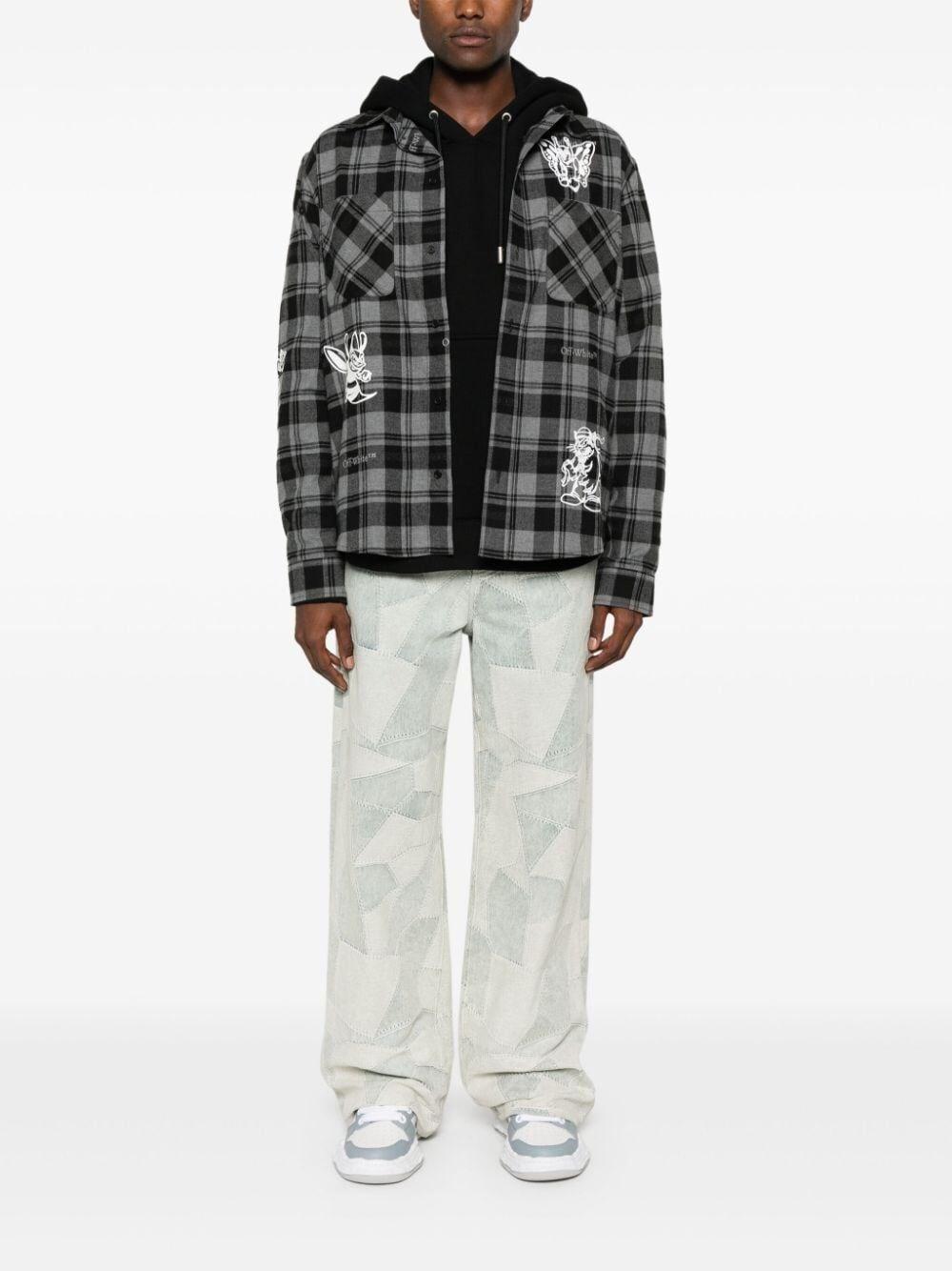 Off white `Character` Check Flannel Shirt Sostegno trimestrale