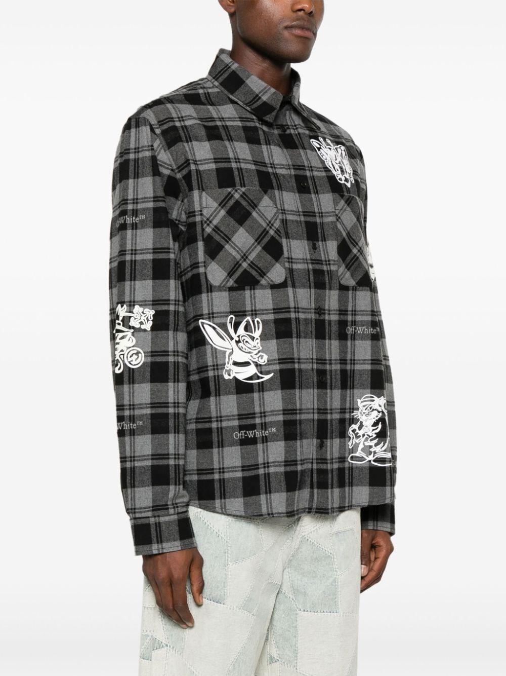 Off white `Character` Check Flannel Shirt Sostegno trimestrale