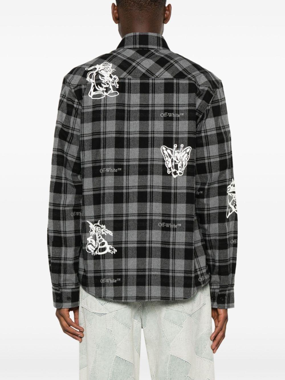 Off white `Character` Check Flannel Shirt Sostegno trimestrale