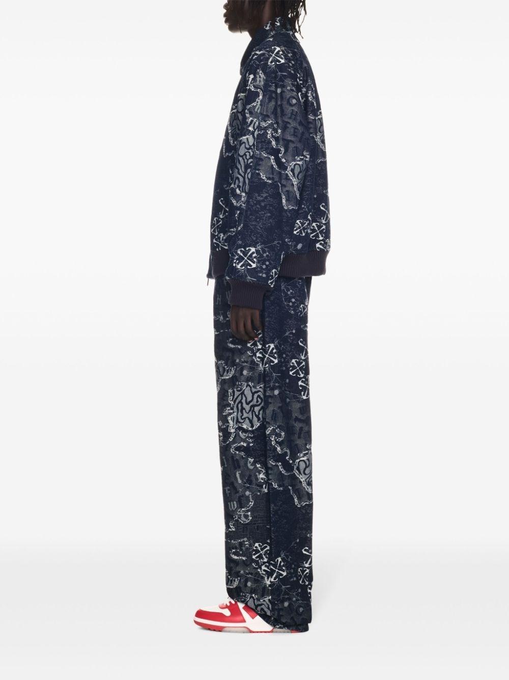 Off white `Camo` Denim Bomber Jacket Fino Al -60%