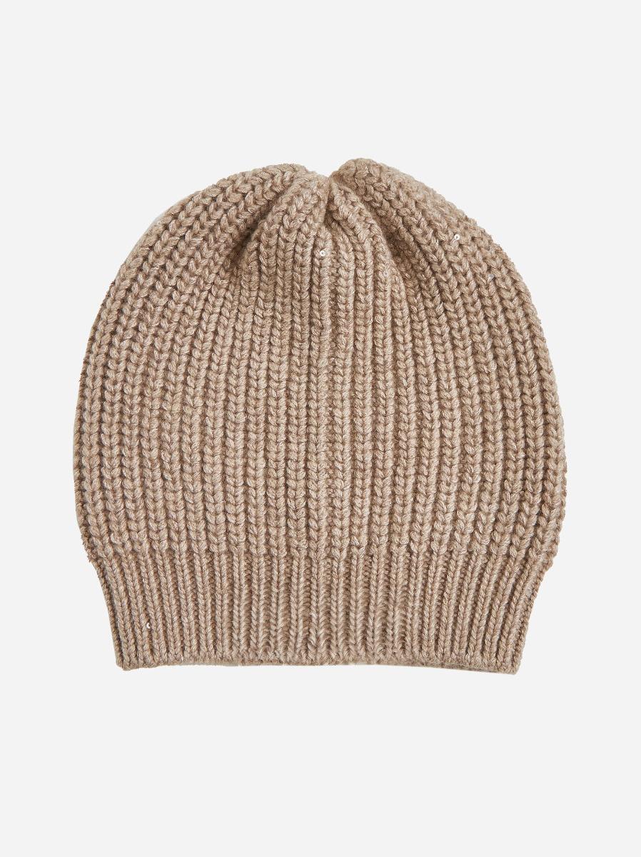 BRUNELLO CUCINELLI Berretto misto cashmere con paillettes Enormi sconti