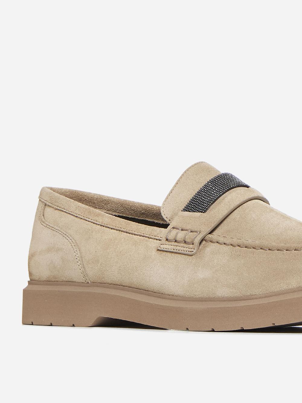 BRUNELLO CUCINELLI Mocassini in pelle scamosciata Saldi Di Fabbrica
