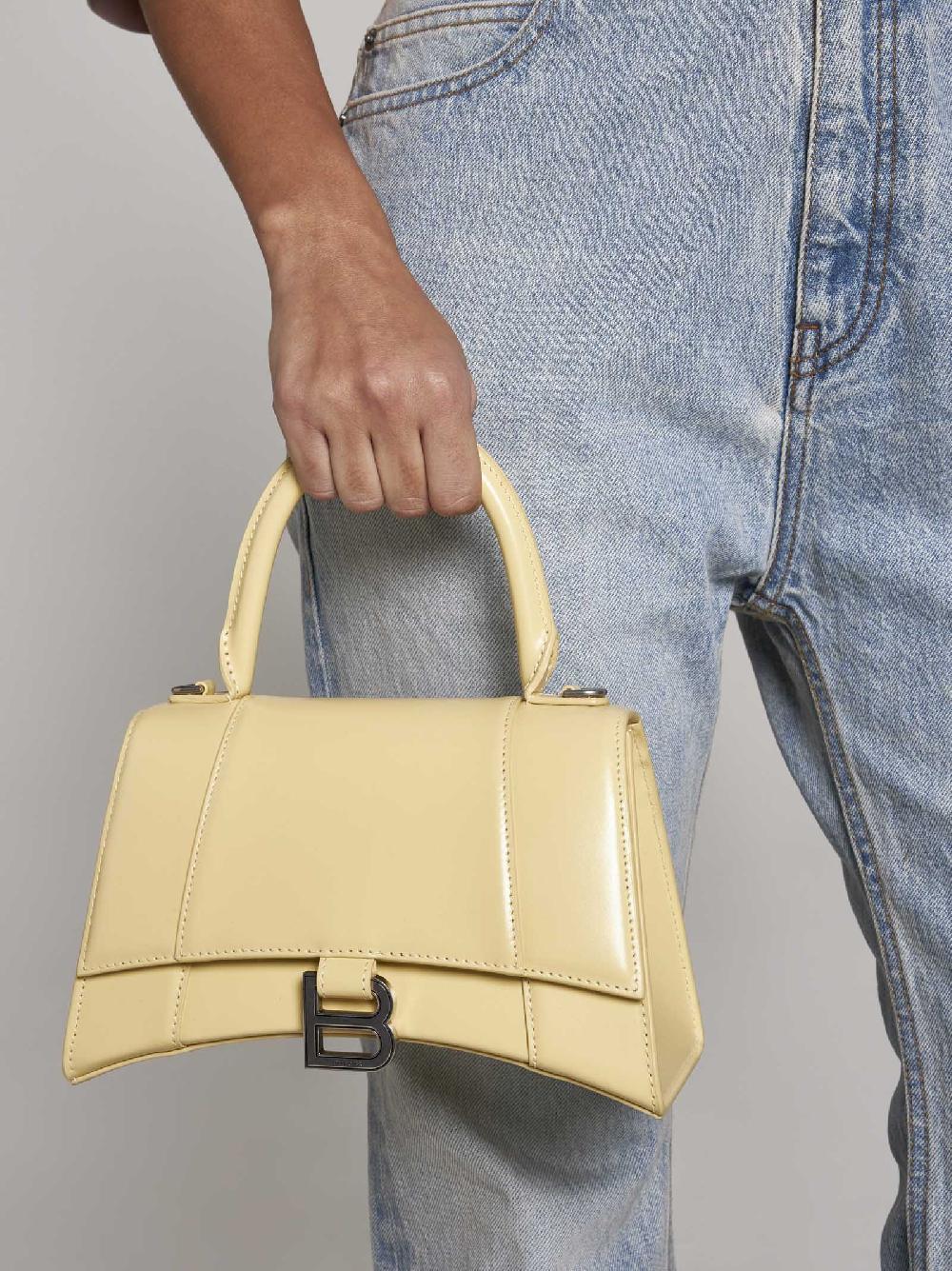 BALENCIAGA Borsa Hourglass Small in pelle Shopping Online