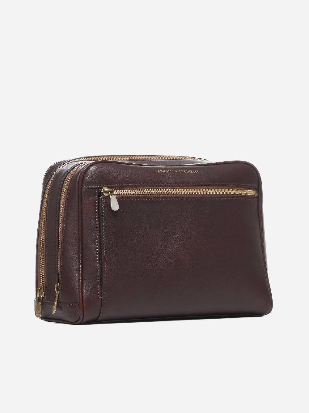 BRUNELLO CUCINELLI Beauty case in pelle Saldi