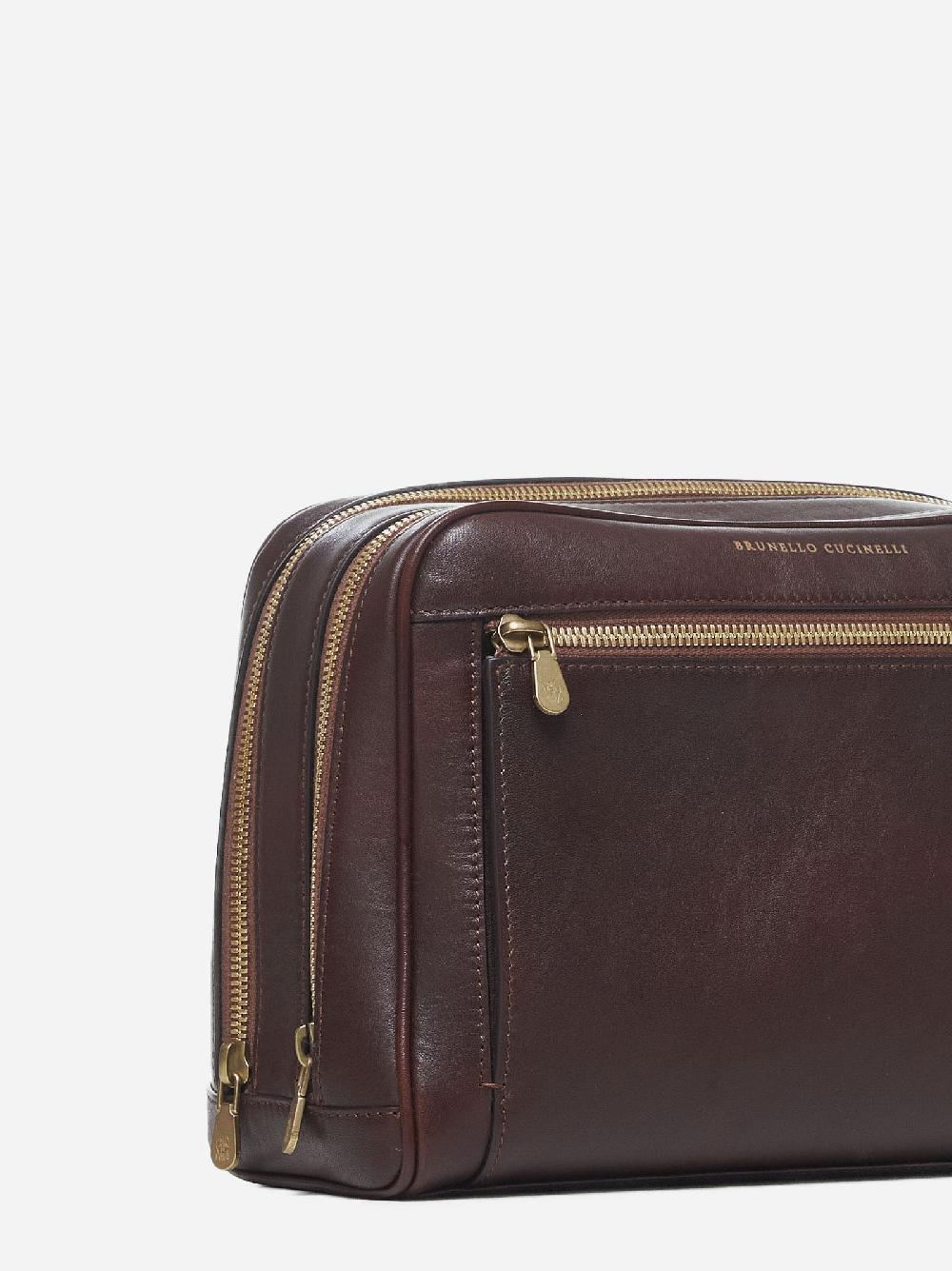 BRUNELLO CUCINELLI Beauty case in pelle Saldi