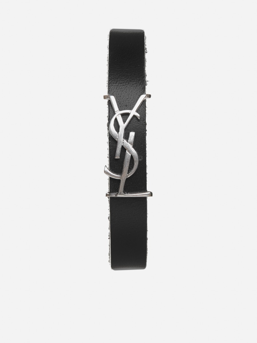 SAINT LAURENT Bracciale Opyum YSL in pelle vegan