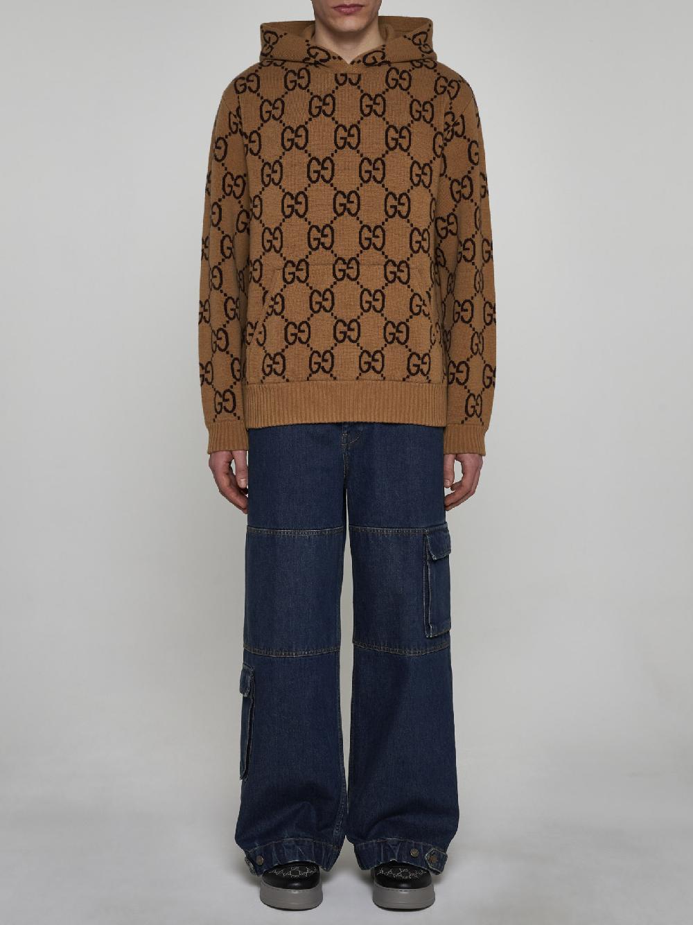 GUCCI Pull in lana GG con cappuccio Super Saving Price
