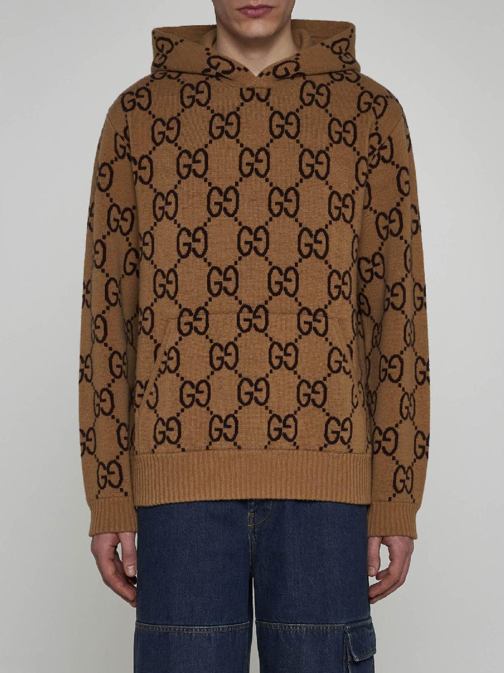 GUCCI Pull in lana GG con cappuccio Super Saving Price