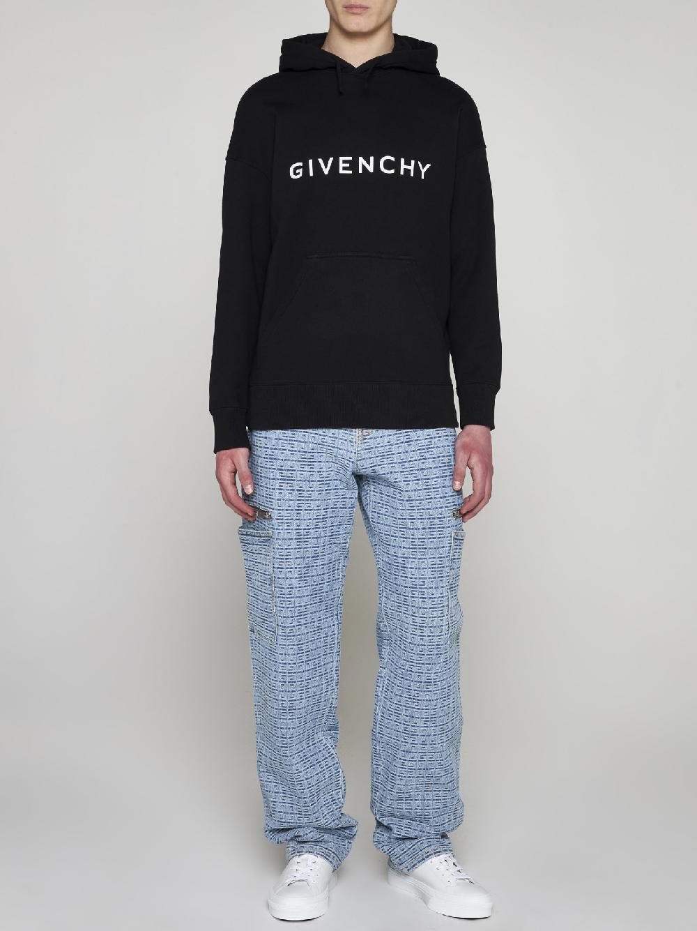 GIVENCHY Felpa in cotone con cappuccio e logo Italy