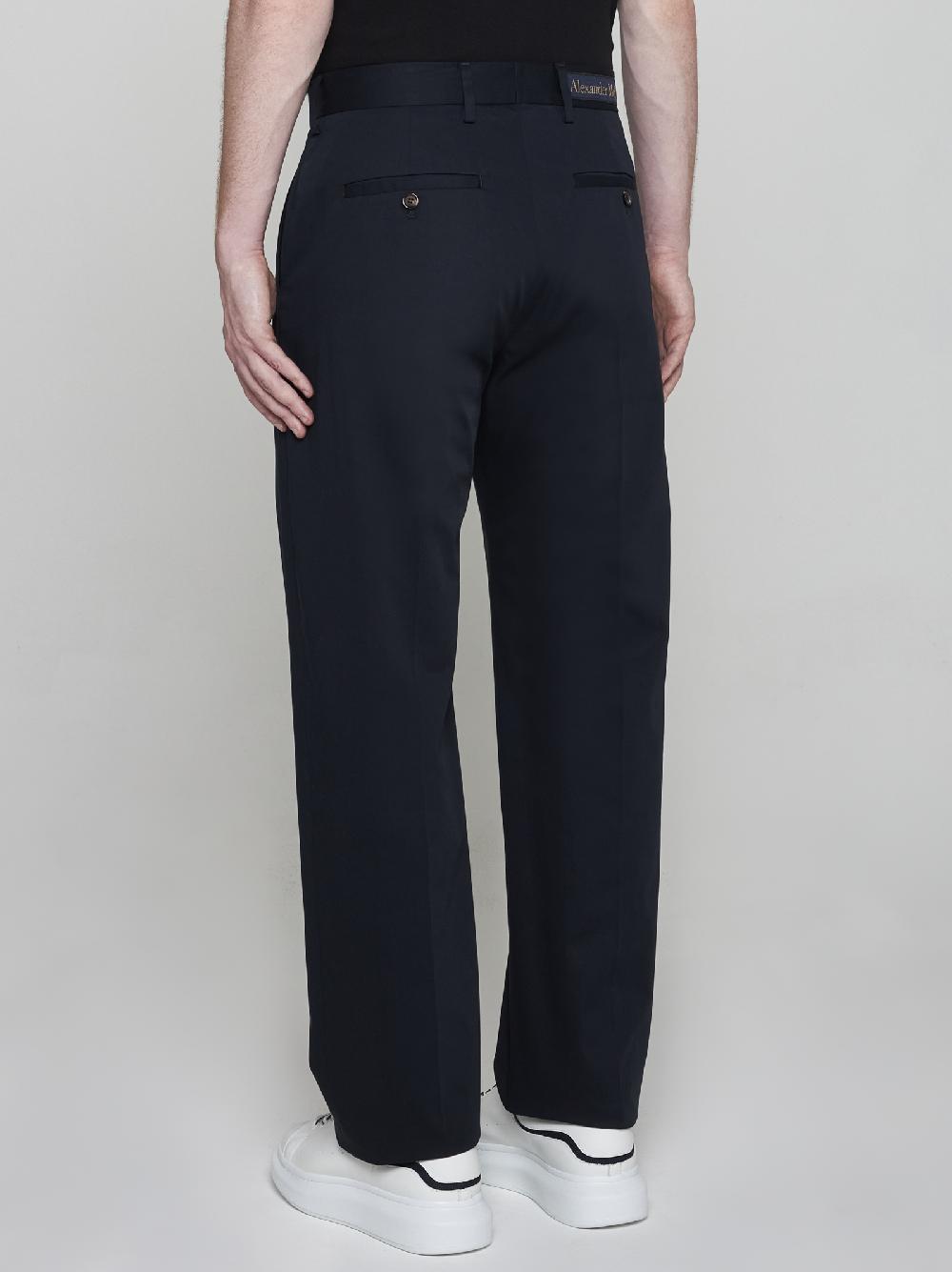 ALEXANDER MCQUEEN Pantaloni chino in cotone In Linea