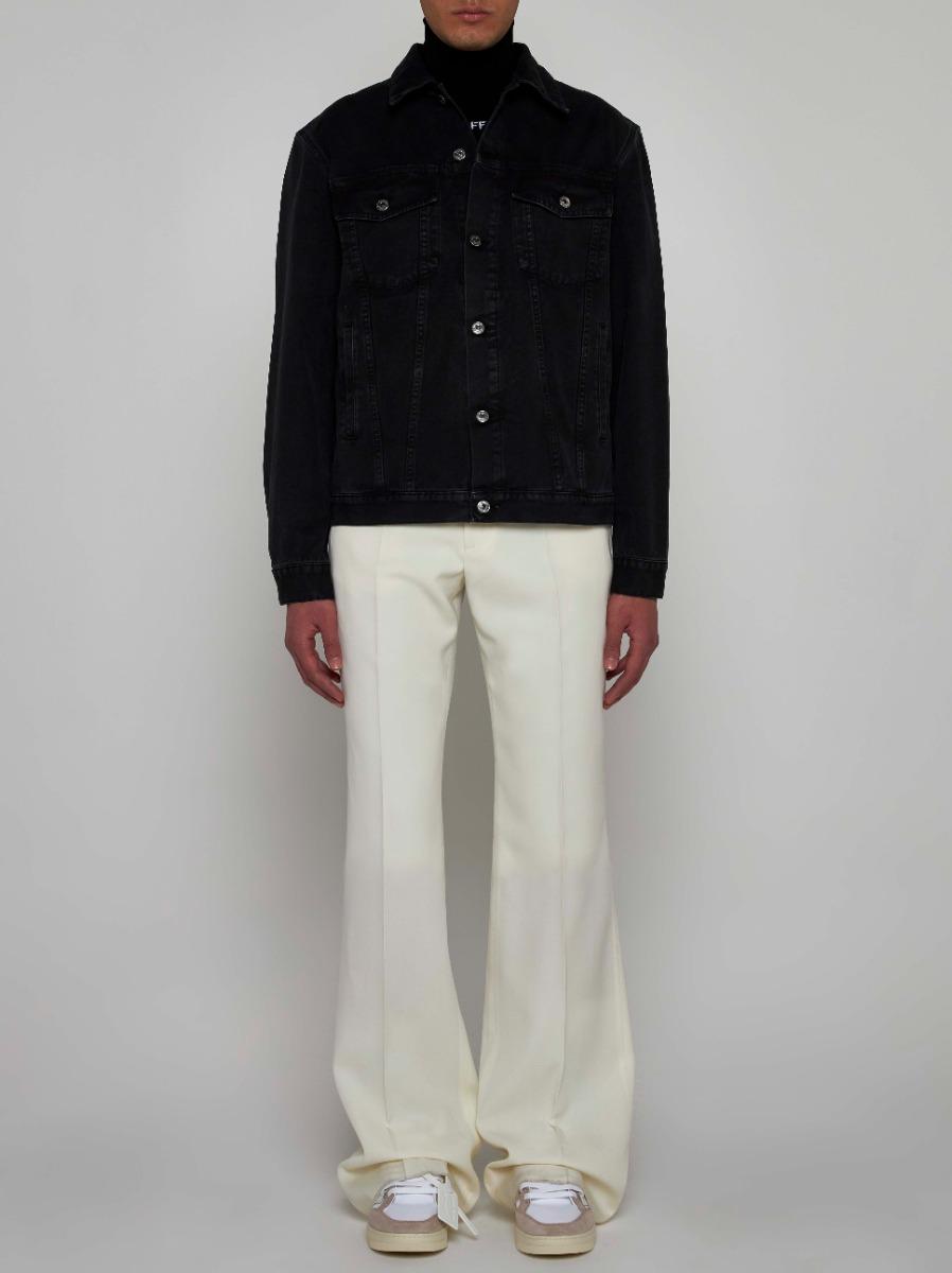 OFF WHITE Giacca in denim con logo Nuovo