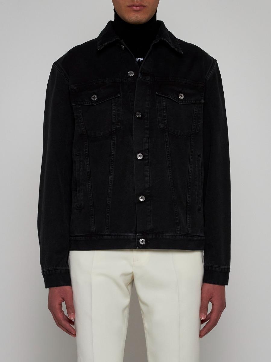OFF WHITE Giacca in denim con logo Nuovo