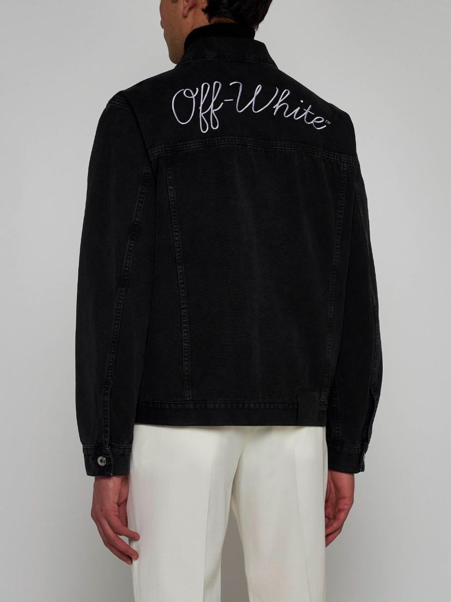 OFF WHITE Giacca in denim con logo Nuovo