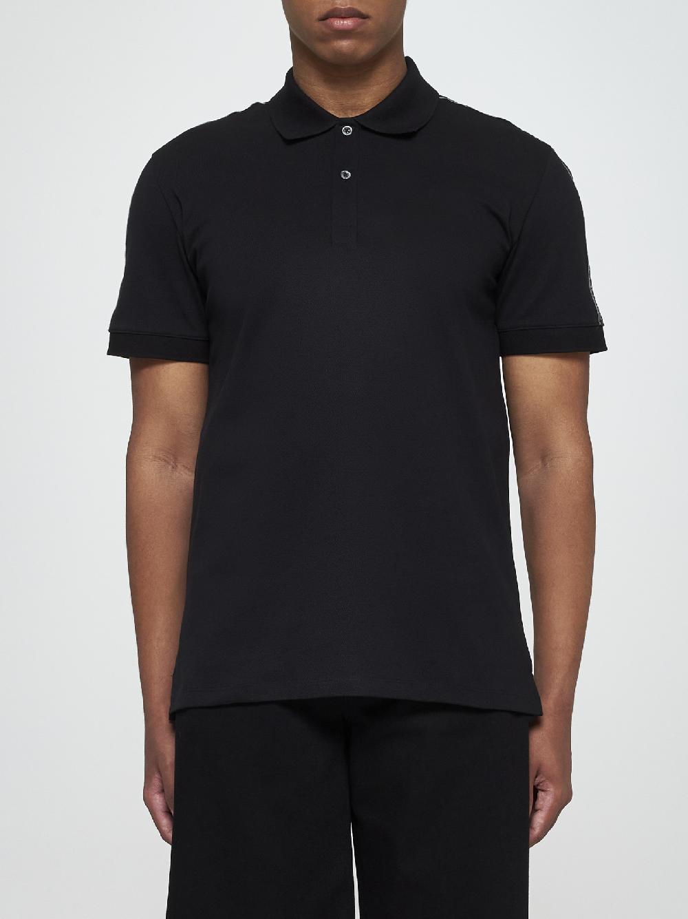 ALEXANDER MCQUEEN Polo in cotone con logo-tape Qualità