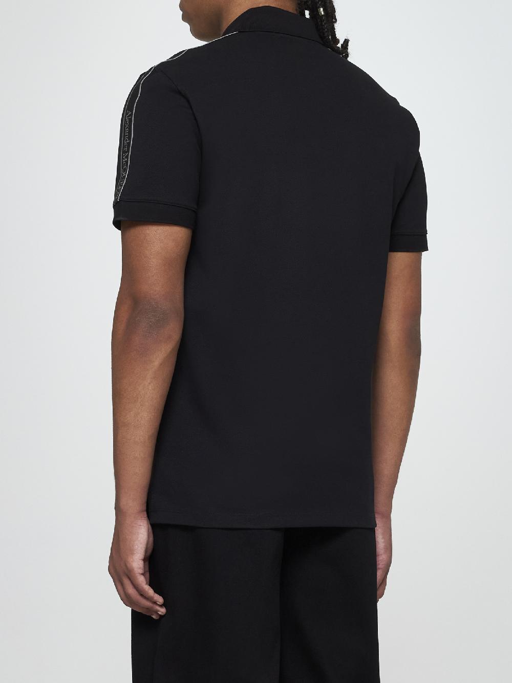 ALEXANDER MCQUEEN Polo in cotone con logo-tape Qualità