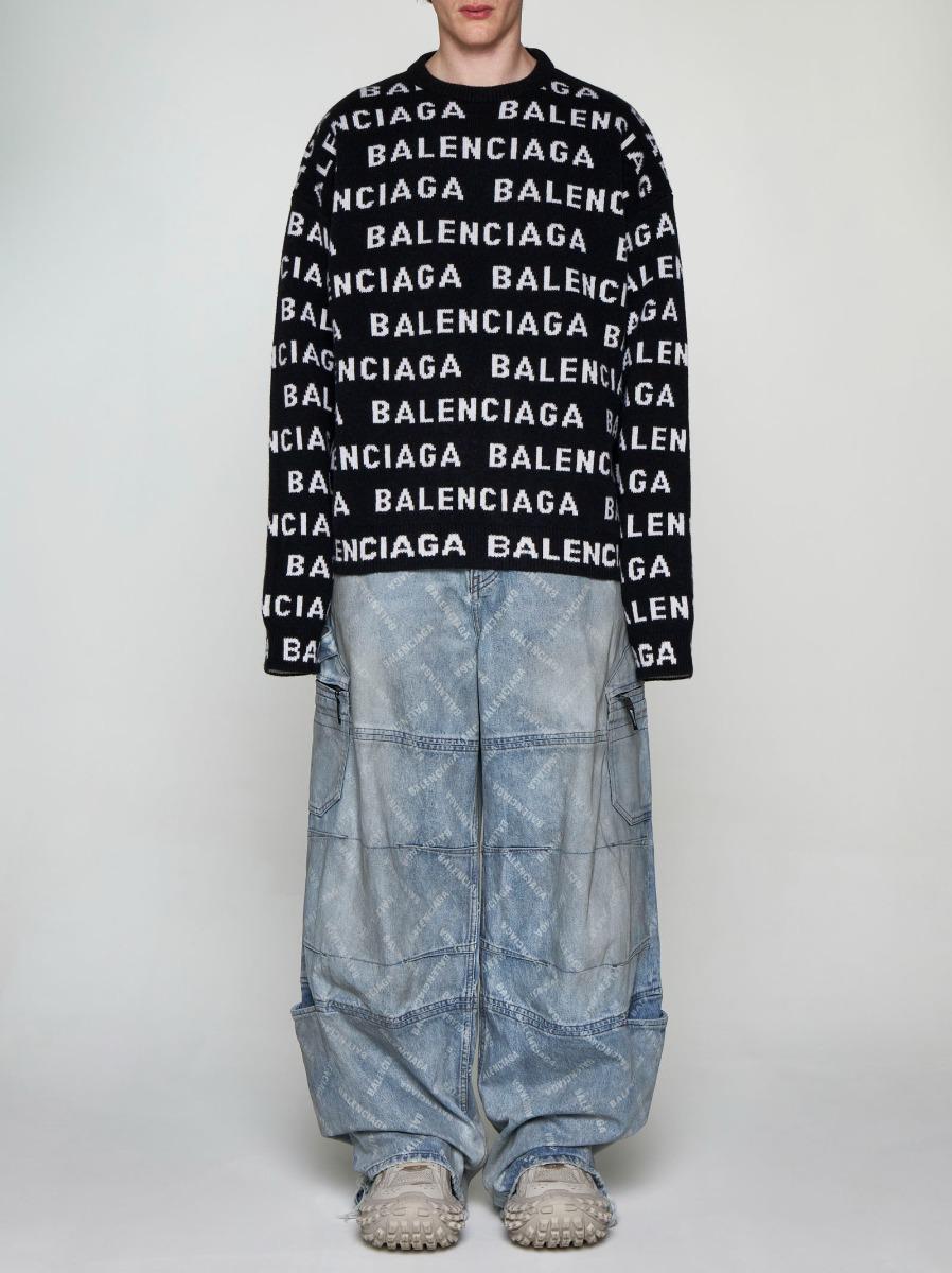 BALENCIAGA Pull in lana con logo Promozione temporanea