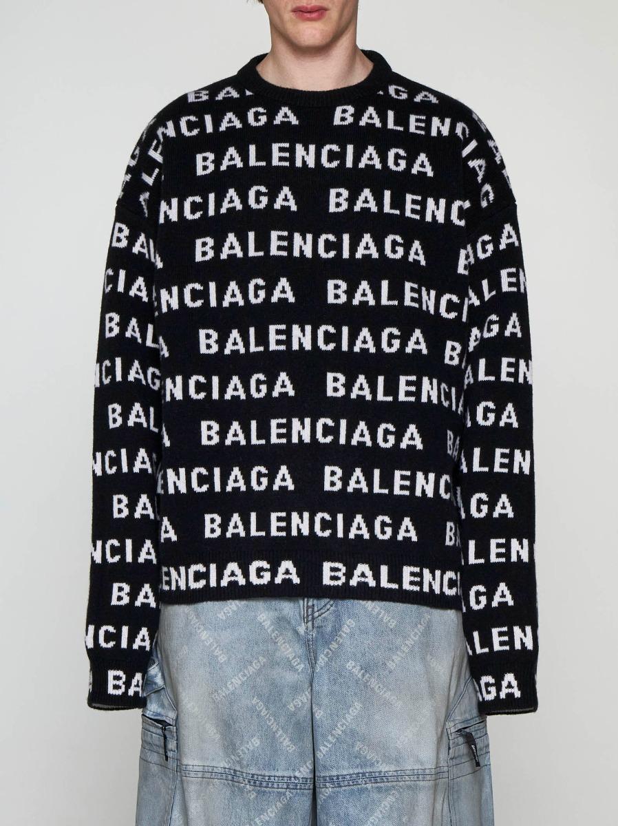 BALENCIAGA Pull in lana con logo Promozione temporanea