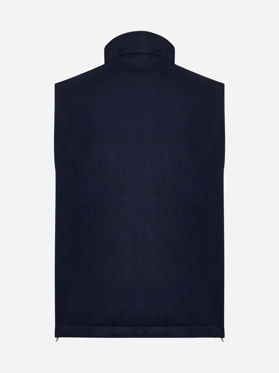 BRUNELLO CUCINELLI Gilet imbottito in flanella blu Consegna Veloce