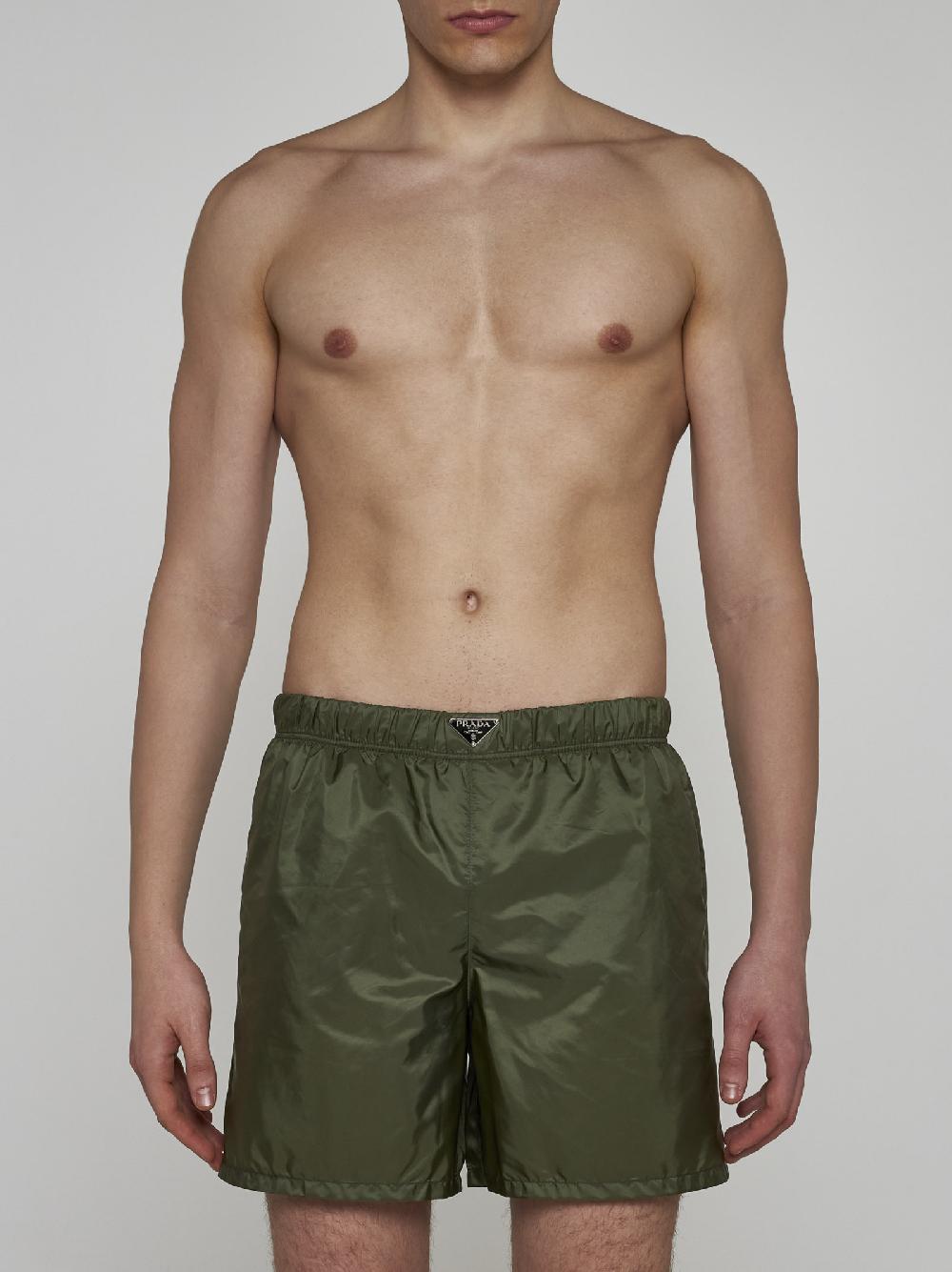 PRADA Shorts in Re-Nylon con placca-logo Shopping Online