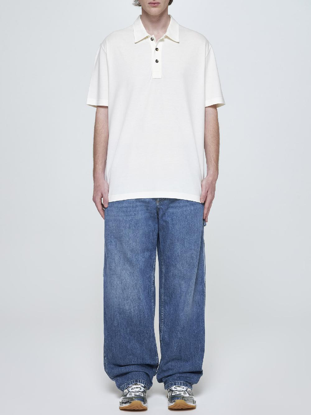 BOTTEGA VENETA Polo misto cotone e lyocell Sottocosto