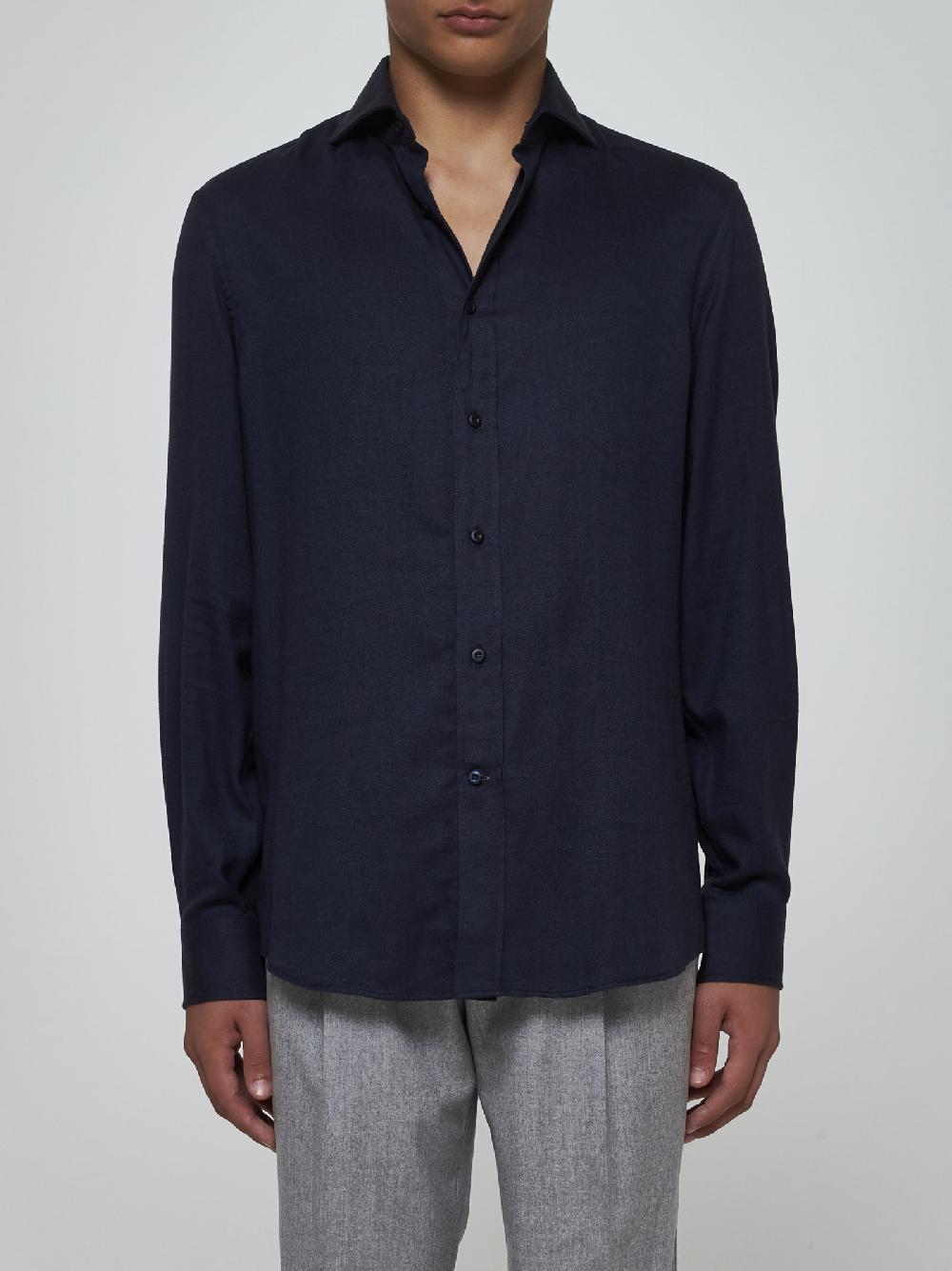 BRUNELLO CUCINELLI Camicia in cotone e lyocell Offerta