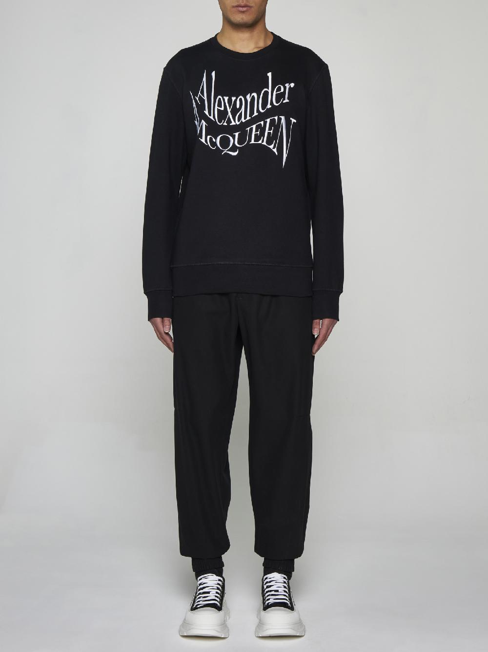 ALEXANDER MCQUEEN Pantaloni in cotone con zip Outlet