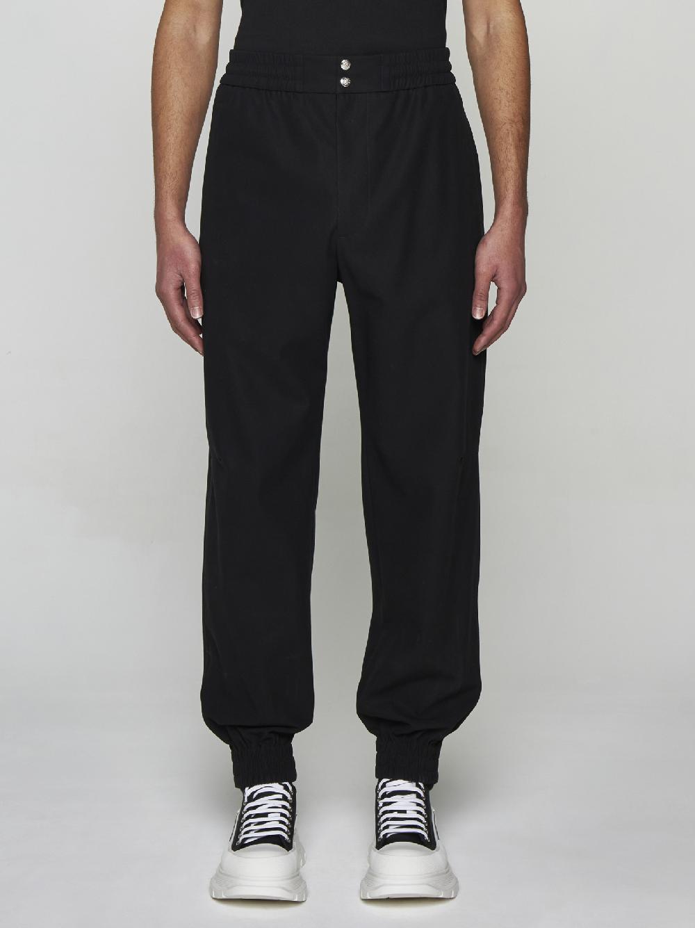 ALEXANDER MCQUEEN Pantaloni in cotone con zip Outlet