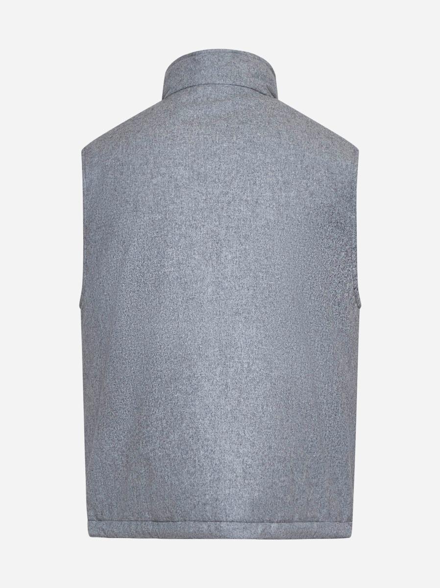 BRUNELLO CUCINELLI Gilet imbottito in flanella grigia Italia