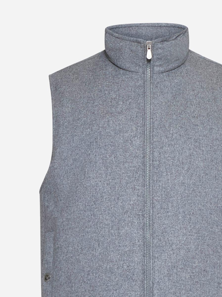 BRUNELLO CUCINELLI Gilet imbottito in flanella grigia Italia