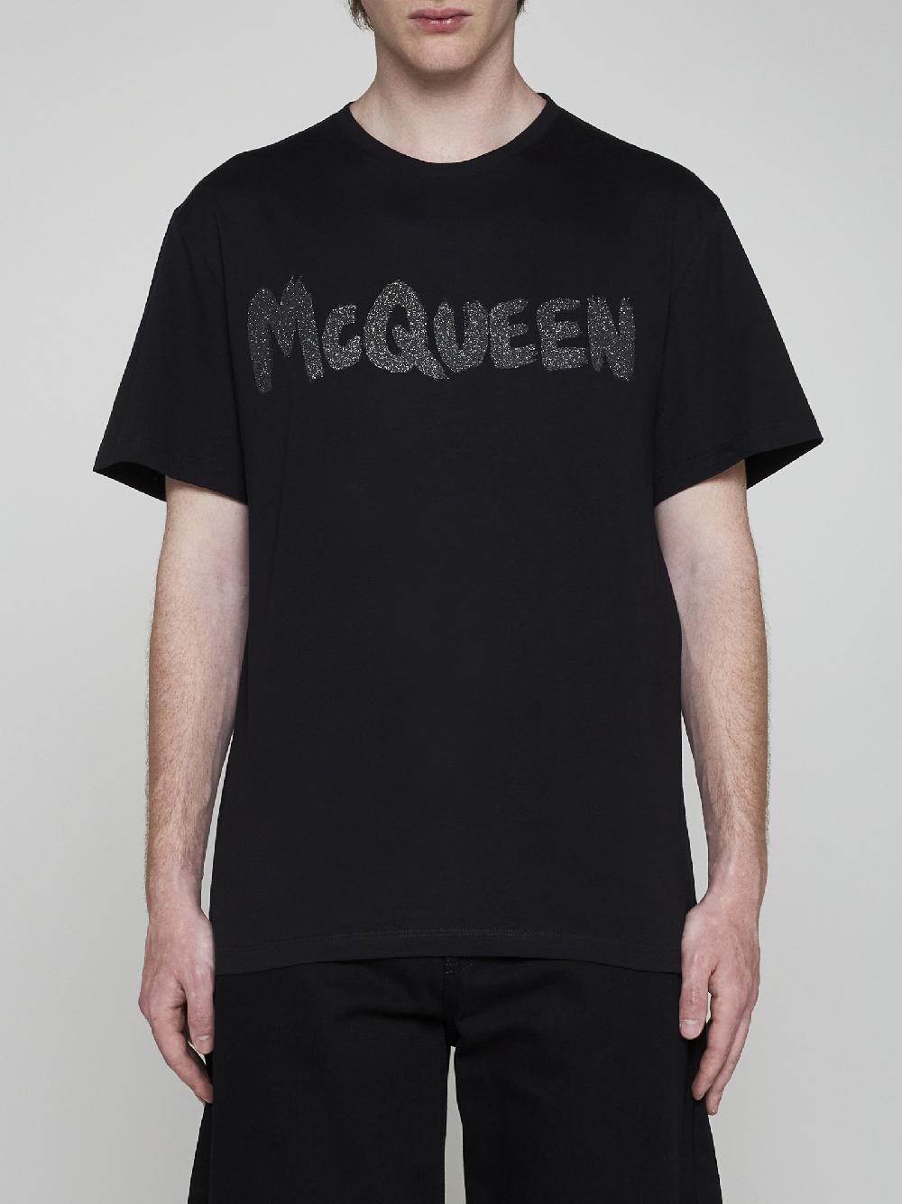 ALEXANDER MCQUEEN T-shirt in cotone con logo Promozione