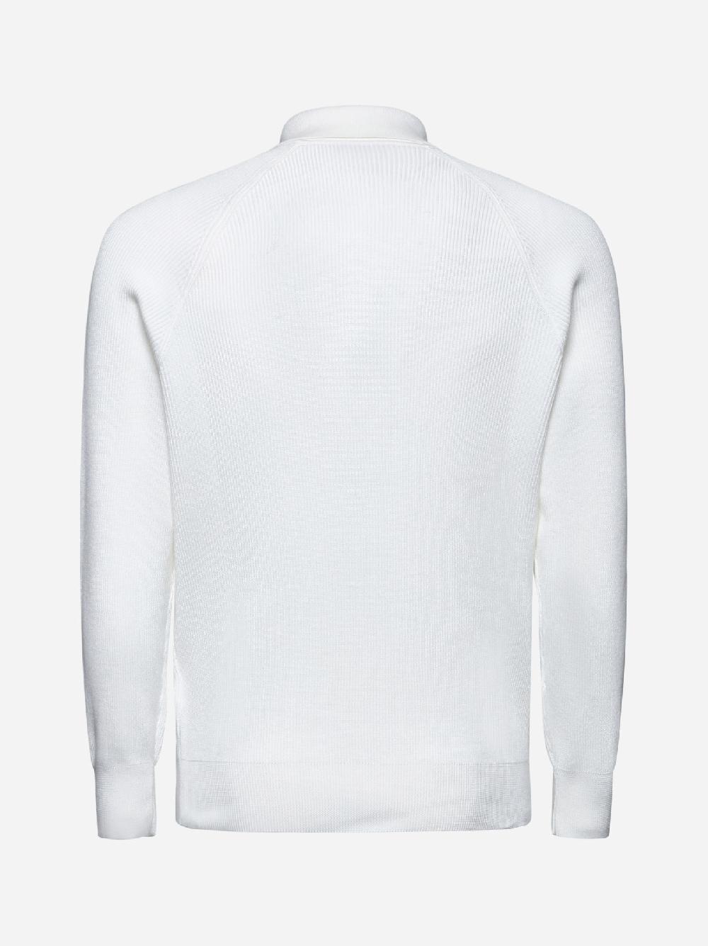 BRUNELLO CUCINELLI Polo in maglia di cotone bianco Promozione Limitata