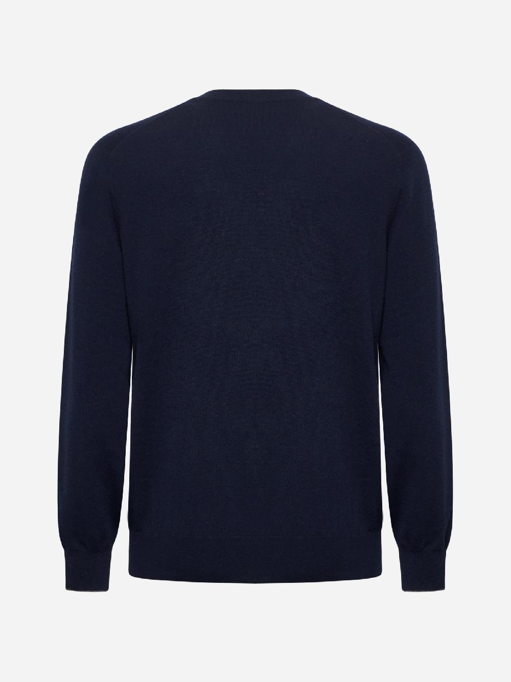BRUNELLO CUCINELLI Maglia girocollo in cashmere blu Shopping Online