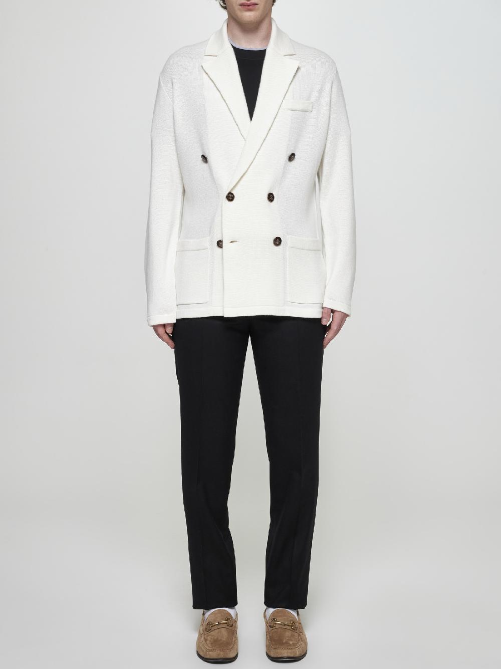 BRUNELLO CUCINELLI Cardigan stile giacca in cashmere bianco Affare Del Giorno