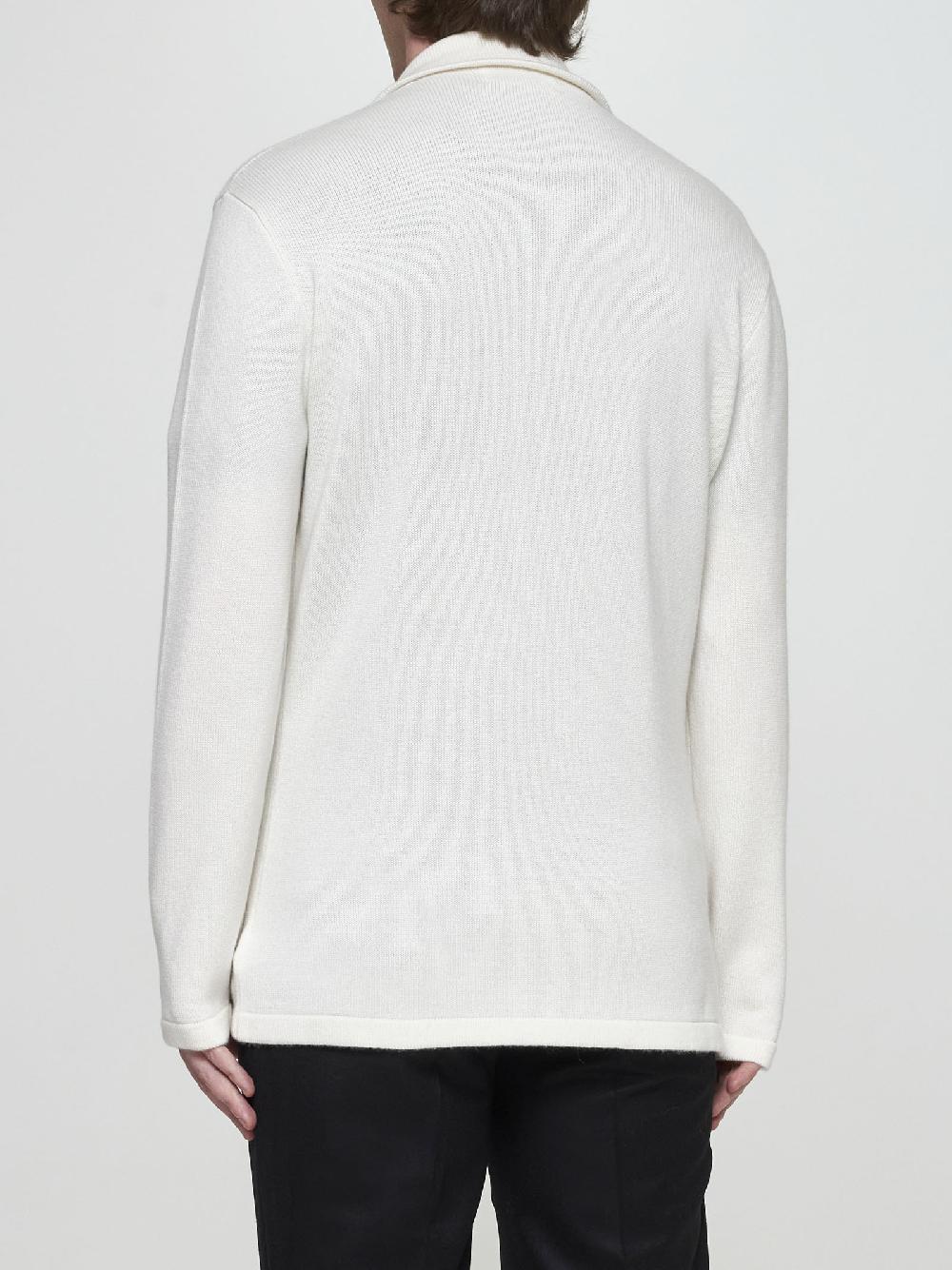 BRUNELLO CUCINELLI Cardigan stile giacca in cashmere bianco Affare Del Giorno