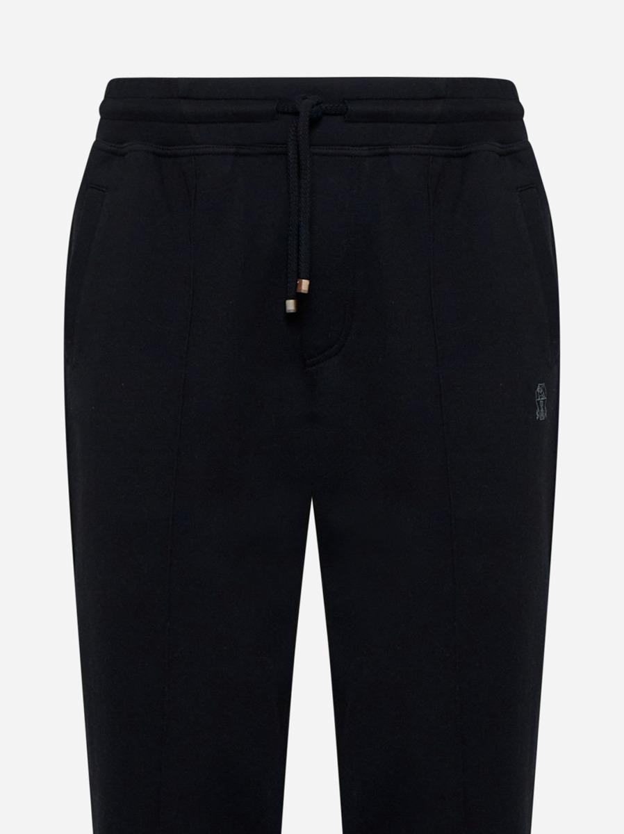 BRUNELLO CUCINELLI Pantaloni in felpa double nera Prezzo Ridotto
